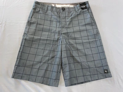 Rip Curl Boardwalk Hybrid Chino Walk Shorts. Gray Check, Size 30. NWOT!! - Image 1 of 4