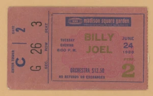 Billy Joel June 24, 1980 Madison Square Garden Concert Original Ticket Stub - Picture 1 of 2