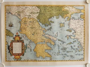 Affiche Ancienne Carte GRECE reproduction - Imagen 1 de 3
