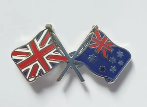 Insignia de pasador de metal de amistad UNION JACK AND AUSTRALIA T074 - Imagen 1 de 1