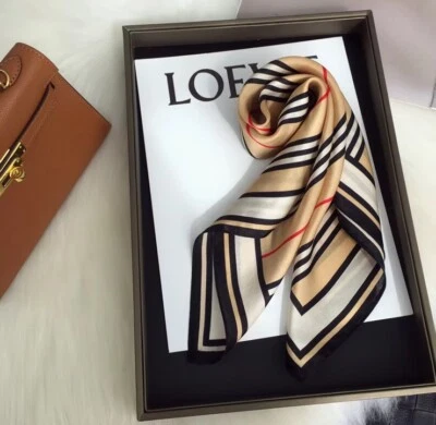 POBING SEIDENTUCH 53*53cm•REINE SEIDE•100%SEIDE•FOULARD•STIRNBAND•HALSTUCH FEINE STREIF