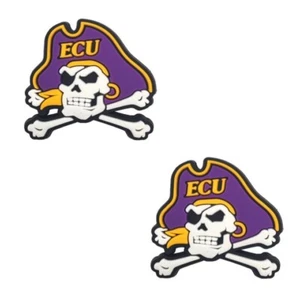 NCAA East Carolina Pirates Team For Crocs Shoe Charms Jibbitz - 2 Pieces - Picture 1 of 1