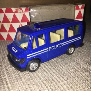 chad valley vintage 1.43 mercedes police van pull back motion mint model box not - Picture 1 of 11