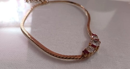 "Collana Christan Dior anni '80 tono oro finto rosone 17""