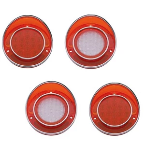 68-69-70-71-72-73 Corvette Red LED Rear Tail Light Back Up Lamp Lens Trim Set - Picture 1 of 5
