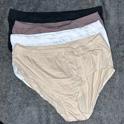 4 Pair JMS Just My Size Cotton 13 Brief Bikini Panties Multicolor Granny Panty - Image 1 of 4