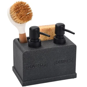 Set Dispenser Sapone da Cucina,Dispenser Sapone per Mani e Piatti,Caddy in Spugna e Spazzola... - Foto 1 di 7