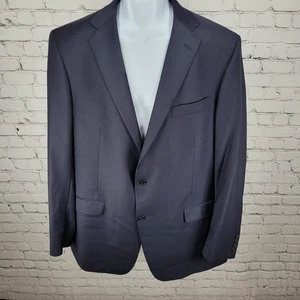 Blazer vintage Hart Schaffner Marx Chicago Navy lana peggiorata 2 bottoni USA taglia 46L - Foto 1 di 16
