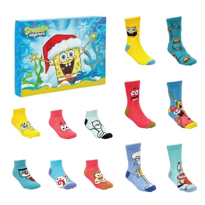 Spongebob 24-Day Gift Sock Advent Calendar - 12 pairs