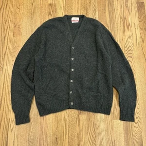 Vintage Jantzen Shetland Wool Cardigan Sweater Size Large Shaggy Kurt Cobain Vtg - Picture 1 of 7