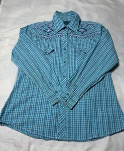 COWGIRL HARDWARE Western Rodeo Pearl Snap Button Up Hemd Damen kariert L - Bild 1 von 8