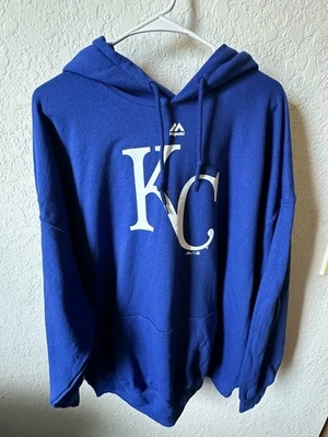 Men’s 2XL Kansas City Royals MAJESTIC Blue Pullover Hoodie NEW - Image 1 of 3