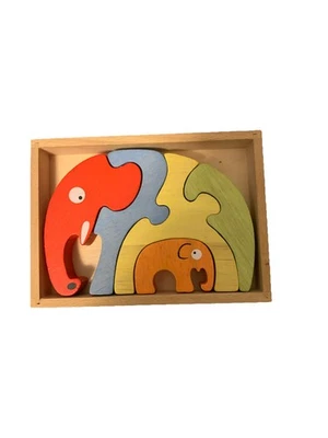 Elephant With Calf Wooden Puzzle by Begin Again  - Image 1 of 4