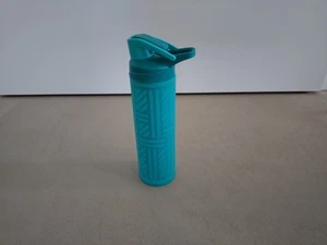 Trinkflasche , Glas , mit Gummierung, neu, Schrank-Fund, Höhe ca. 20 cm - Bild 1 von 3