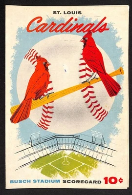 1957 St. Louis Cardinals vs Milwaukee Braves Scorecard September 4 Mathews HR - Image 1 of 3