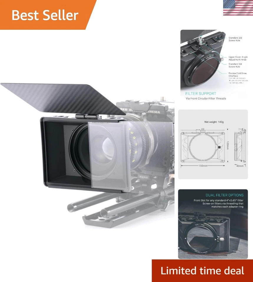 Mini caja mate portátil con 4 ranuras de soporte de filtro - Ideal para cinematógrafos Foto 1 de 4