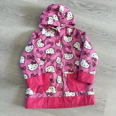 Розовый Western Chief Hello Kitty с капюшоном плащ куртка защелки карман размер 4T девочек - Изображение 1 из 4