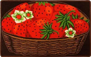 TAPPETO DA CUCINA STAMPATO (schiena non bambino) (18""x30") CESTO DI FRAGOLE di Daniel - Foto 1 di 12