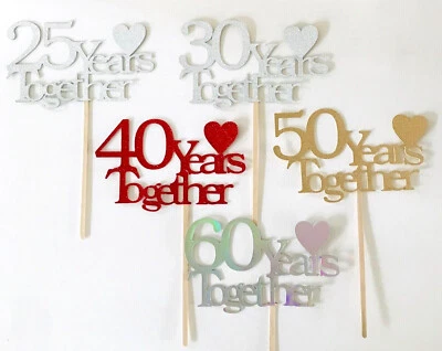 DOODLELOOLOODESIGNS NÚMEROS DE ANIVERSARIO Glitter brillante Paper CAKE TOPPER Decoración 25,30,40,50,60