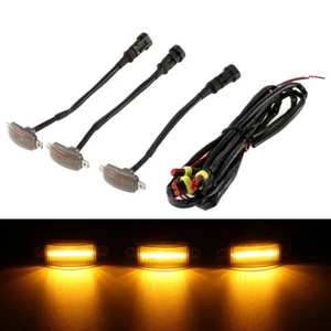 3Pcs Smoked Lens Amber LED Front Grille Running Lights For pickup off-road SUV - Bild 1 von 12