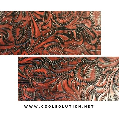 Hojas de cuero en relieve granada floral, cortes personalizados cuero 8x8,10x8,12x18  Foto 1 de 4