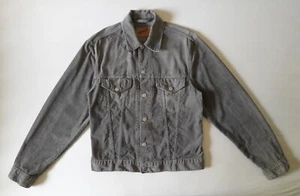 LEVI'S 70500 70 SLIM FIT CORD TRUCKER JACKET S M Vintage Grey Corduroy 90s 1993 - Picture 1 of 24