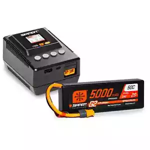 Spektrum Smart 2S G2 LiPo RC Remote Control Car Battery & S155 Charger Bundle - Picture 1 of 4