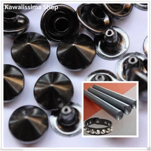 Borchie cono a rivetto 9mm canna di fucile IN OTTONE ANTIRUGGINE + applicatore - Picture 1 of 1