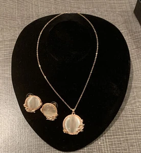 Ballerina Faux Rose Gold Selenite Jewelry Necklace & Earring Set - Picture 1 of 10