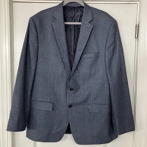 Ralph Lauren 46R Silk Wool Glen Plaid Blazer Blue on Black Tweed Sport Coat EUC - Picture 1 of 17