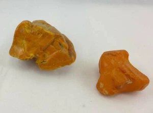 109,0 Gramm 2 natural Baltic Butterscotch Amber Roh Bernsteine - Bild 1 von 5