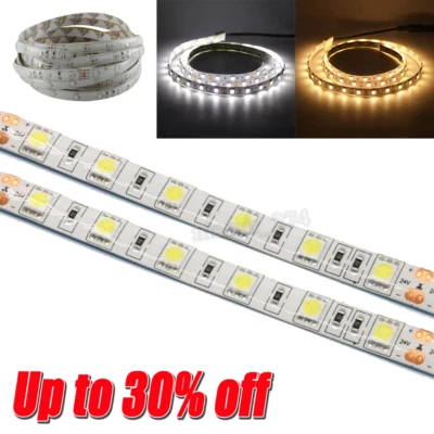 12V LED Strip Lights 5030 SMD Warm/Cool White 60led/m Flexible Tape Waterproof N