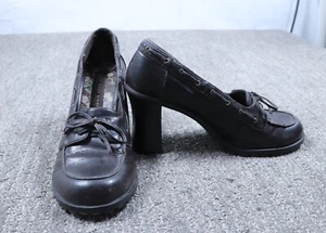 Tacones Lower East Side para mujer 7,5 marrón Mary Jane vintage Y2K academia lazos - Imagen 1 de 9