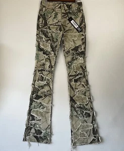 Jean RockStar Original Zariyah Tree Camuflado Apilado Acampanado Talla SX - Imagen 1 de 9