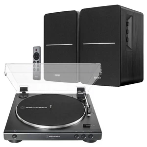 Audio-Technica AT-LP60X Turntable + Edifier R1280DBs Black Bluetooth Speakers - Picture 1 of 13