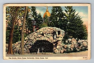 Notre Dame IN-Indiana, The Grotto, University, Antique, Vintage c1946 Postcard - Imagen 1 de 2