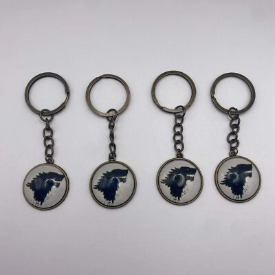 4x Portachiavi Game Of Thrones GOT Stark Wolf da collezione - Immagine 1 di 4