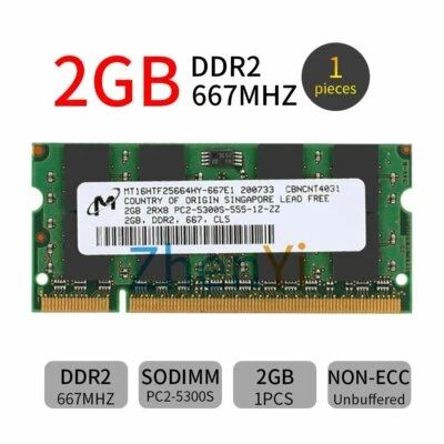 2GB Apple MacBook 2,1 / 3,1 / 4,1 / 5,2 DDR2 PC2-5300S Notebook Memory RAM UK - Image 1 of 4