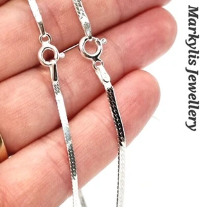 Sterling Silver Necklace Chain Herringbone Stamped Italian 925 - Various lengths - Picture 1 of 26
