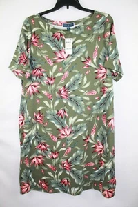 Karen Scott Sports Plus Women's Sports Dress Size 2X Green Floral - Picture 1 of 4
