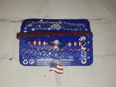 Nuevo con etiquetas Juego de 5 Pulseras Patrióticas 4 de Julio Claire's Rojo - Blanco - Azul Foto 1 de 2