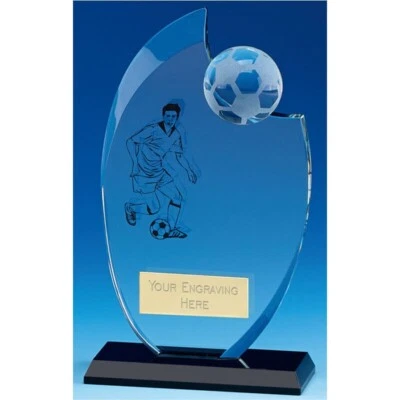 CAPITAL TROPHIES Trofeo Calcio in scatola di presentazione 20cm INCISIONE OMAGGIO KM042 Vetro