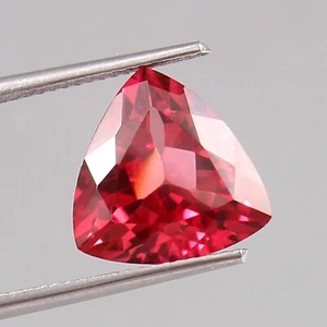 AAA Flawless Ceylon Pink Padparadscha Sapphire Loose Trillion Gemstone Cut 12 MM - Picture 1 of 4