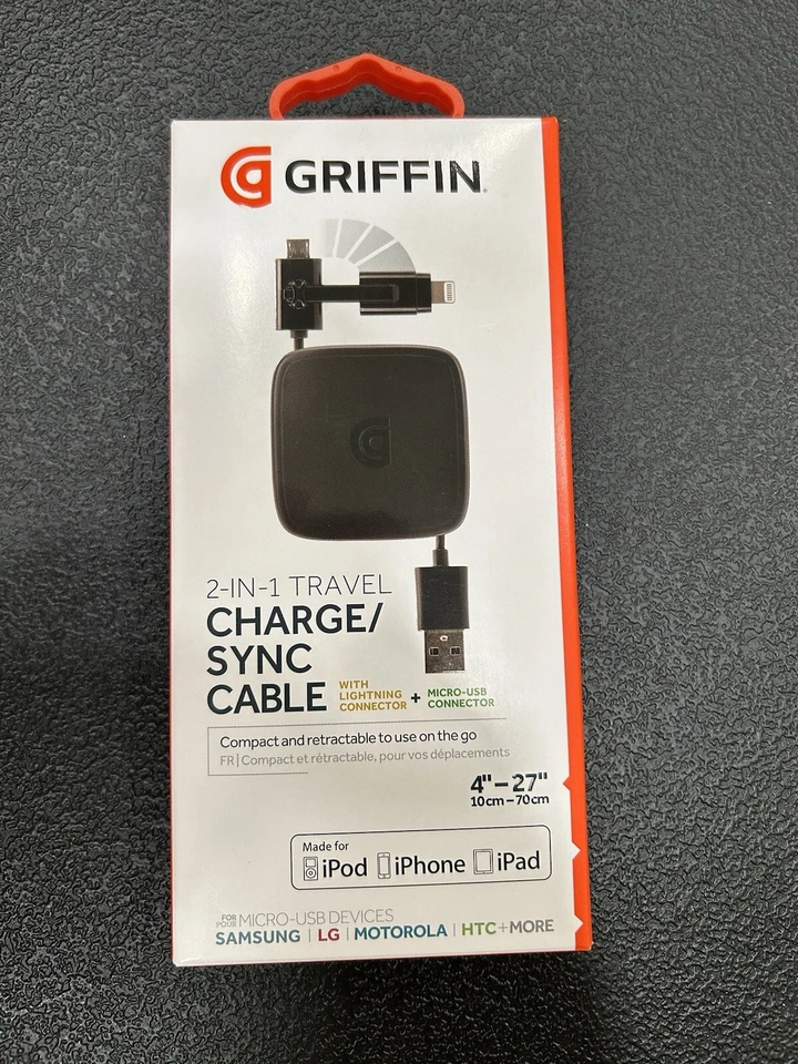 Cable de sincronización de carga de viaje Griffin 2 en 1  Foto 1 de 1