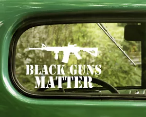 2 CALCOMANÍAS NEGRAS DE ARMAS MATERIA AR15 pegatina troquelada para parachoques de ventana de automóvil computadora portátil RV - Imagen 1 de 1
