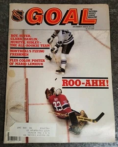 Dec 1986 Goal Magazine Partick Roy Cover has Mario Lemieux Centre Poster - Picture 1 of 3