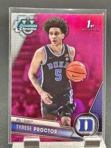 2024-25 Bowman Chrome University Pink Refractor Tyrese Proctor Duke #20 - Picture 1 of 2