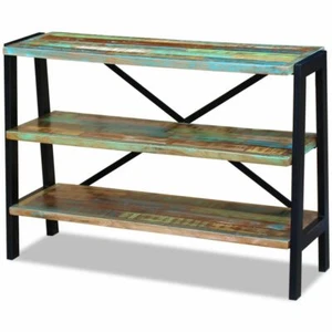 USA 3 Shelves Sideboard Solid Reclaimed Wood Side Console Table Nightstand - Picture 1 of 8