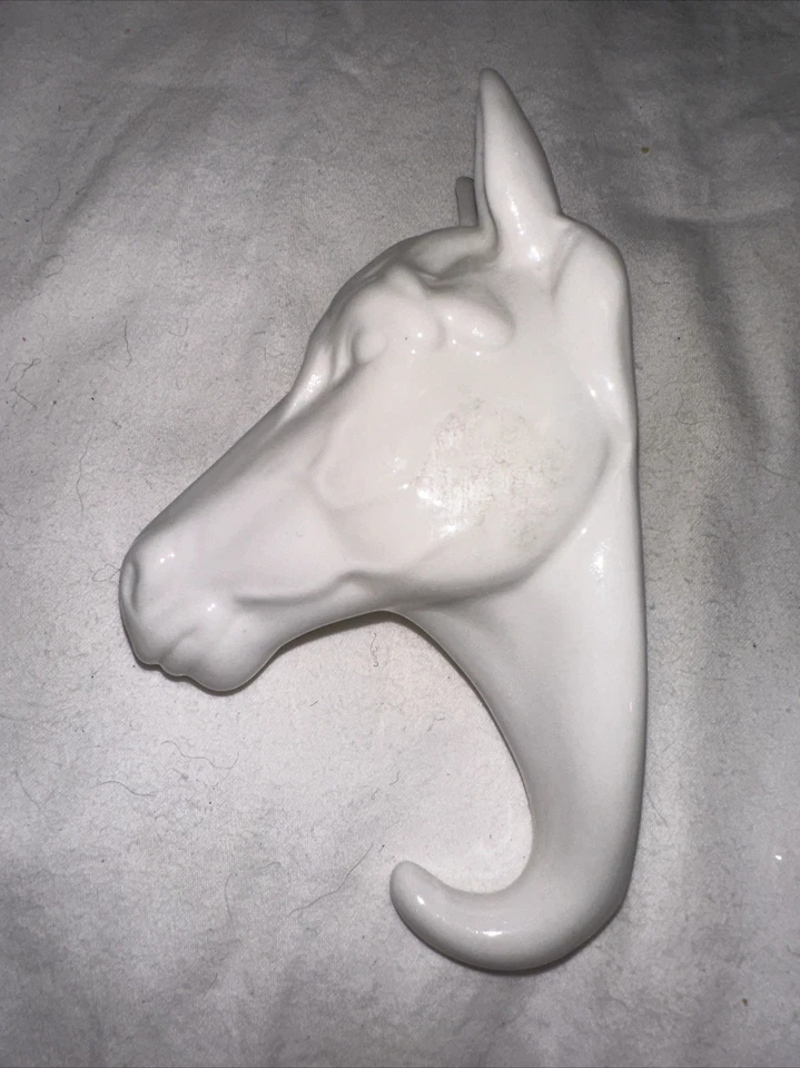Животное крюк белый лошадь голова готова покрасить керамический домашний декор 3D крепление настенное искусство - Изображение 1 из 4