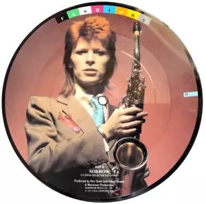 NM/NM DAVID BOWIE Sorrow / Amsterdam Picture Disc 7 VINYL 45 UK Fashions - Picture 1 of 2